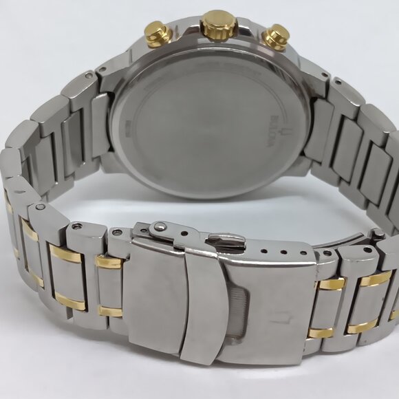 Bulova 98D159 Men\'s 43mm Diamond Accent Two Tone S/Steel Chrono Watch *PLS READ*